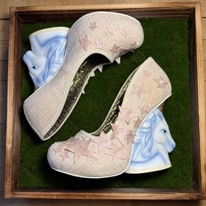 Irregular Choice “Eternal Friend” pink/neutral unicorn heel